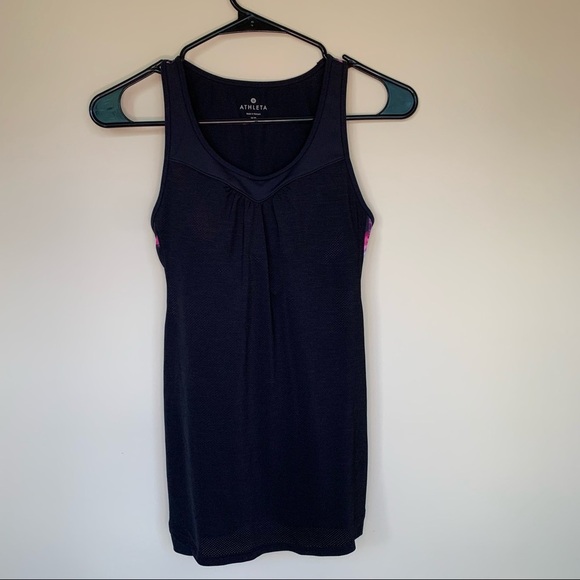 Athleta freedom supercharged tank top black xs built in sports bra - Picture 1 of 5